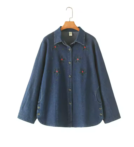 Women's Denim Embroidered Shirt