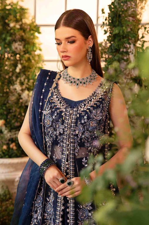 Maria.b 3 Piece Unstitched Embroidered Organza Suit | BD-2901