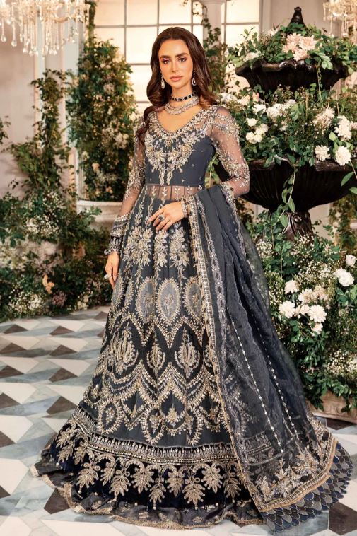 Maria.b 3 Piece Unstitched Embroidered Organza Suit | BD-2901