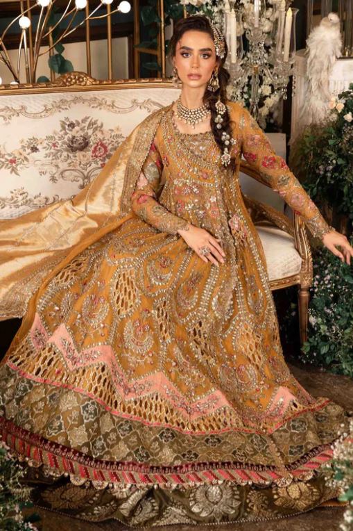 Maria.b 3 Piece Unstitched Embroidered Organza Suit | BD-2907