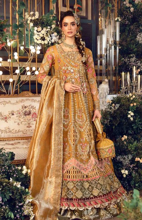 Maria.b 3 Piece Unstitched Embroidered Organza Suit | BD-2907