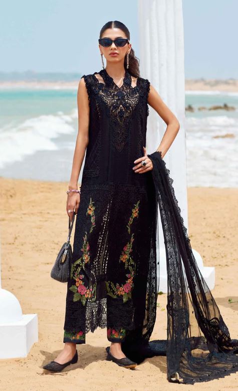 Maria.b 3 Piece Unstitched Embroidered Lawn Suit | EID LAWN-25-01