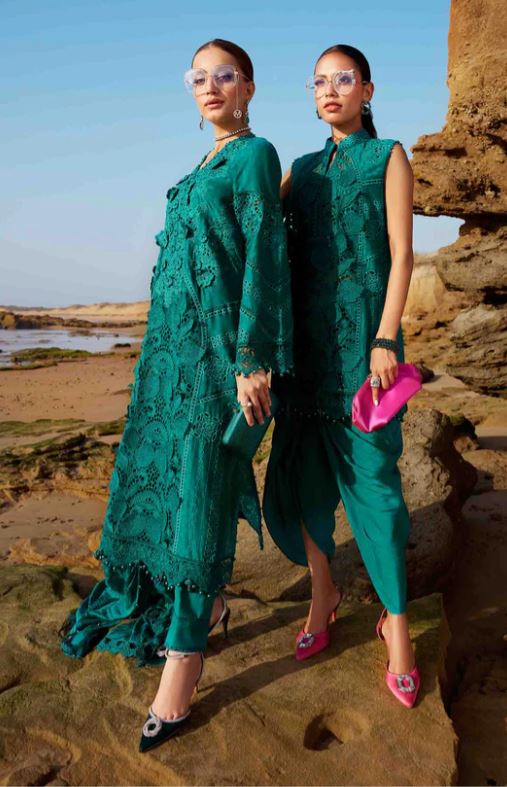 Maria.b 3 Piece Unstitched Embroidered Organza Lawn Suit | EID LAWN-25-05