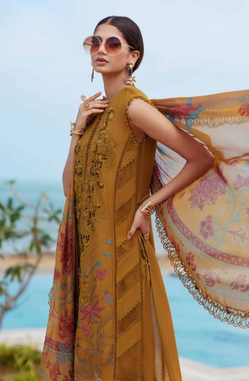 Maria.b 3 Piece Unstitched Embroidered Lawn Suit | EID LAWN-25-06