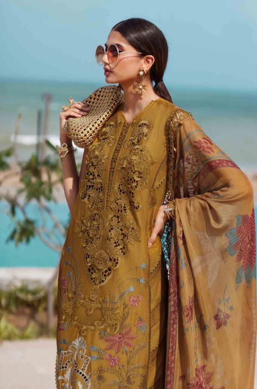 Maria.b 3 Piece Unstitched Embroidered Lawn Suit | EID LAWN-25-06