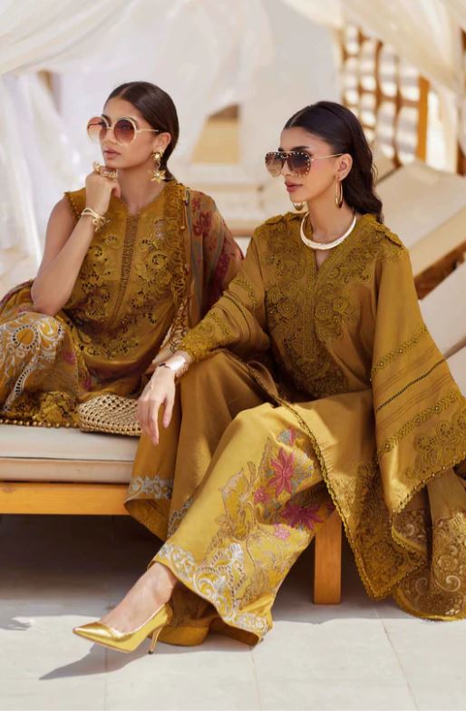 Maria.b 3 Piece Unstitched Embroidered Lawn Suit | EID LAWN-25-06