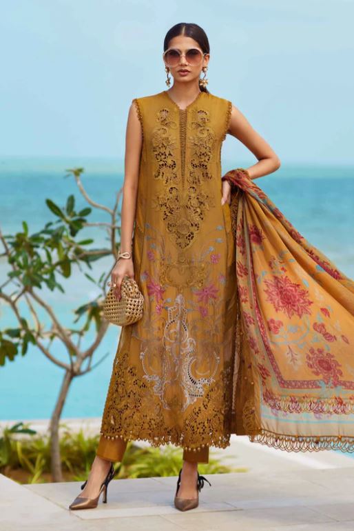 Maria.b 3 Piece Unstitched Embroidered Lawn Suit | EID LAWN-25-06