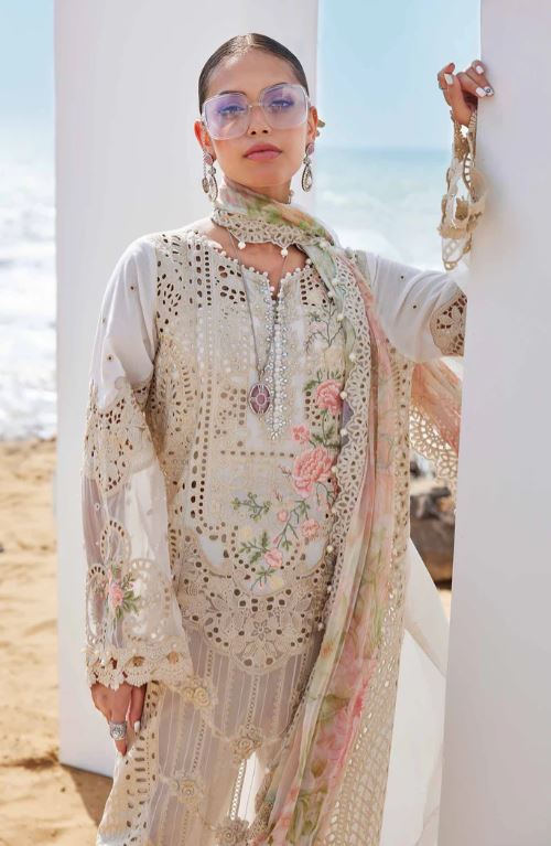 Maria.b 3 Piece Unstitched Embroidered Lawn Suit | EID LAWN-25-07