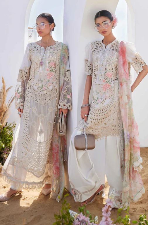 Maria.b 3 Piece Unstitched Embroidered Lawn Suit | EID LAWN-25-07
