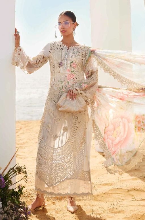Maria.b 3 Piece Unstitched Embroidered Lawn Suit | EID LAWN-25-07