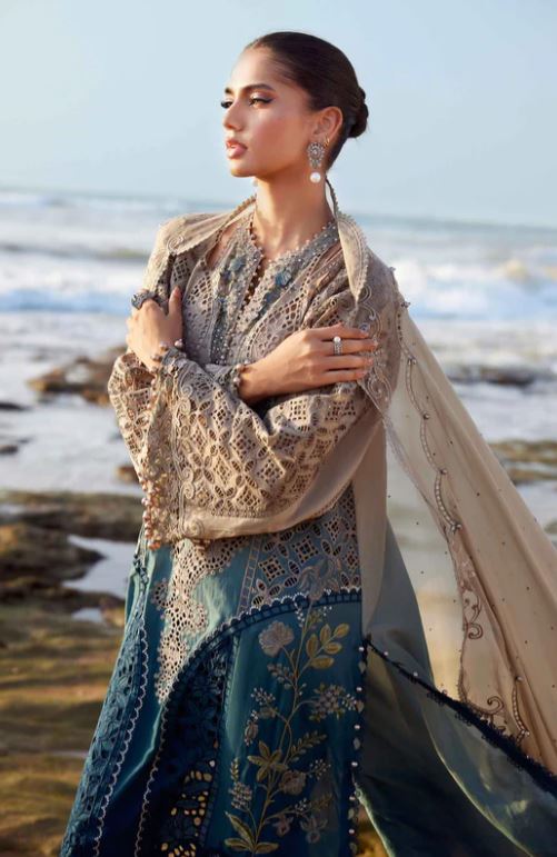 Maria.b 3 Piece Unstitched Embroidered Lawn Suit | EID LAWN-25-08