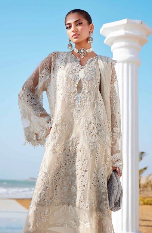 Maria.b 3 Piece Unstitched Embroidered Organza Suit | EID LAWN-25-09