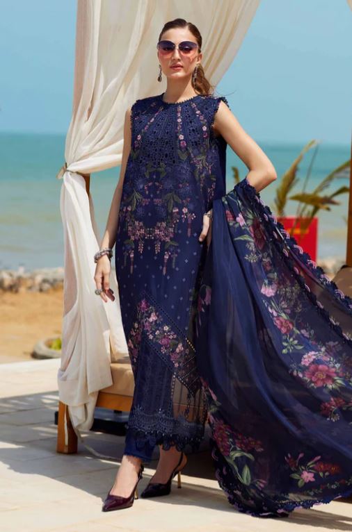 Maria.b 3 Piece Unstitched Embroidered Lawn Suit | EID LAWN-25-10