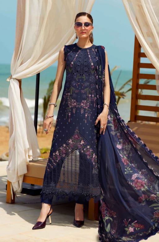 Maria.b 3 Piece Unstitched Embroidered Lawn Suit | EID LAWN-25-10