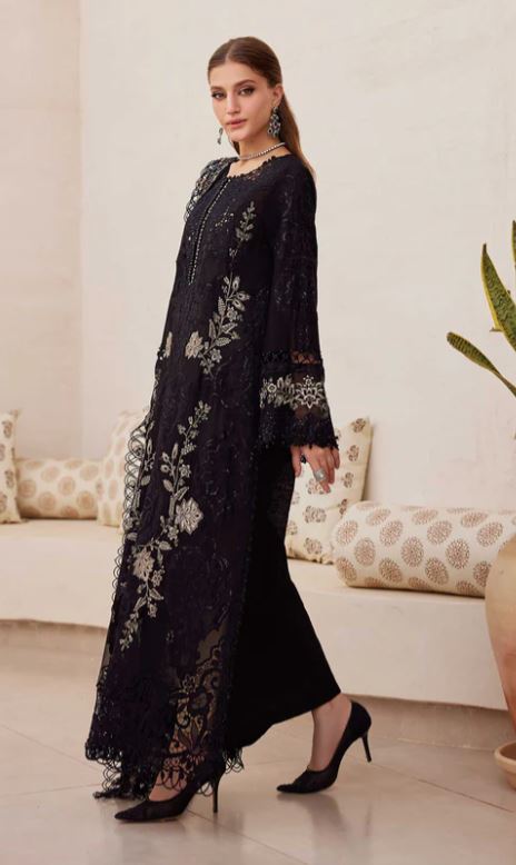 Maria.b 3 Piece Unstitched Embroidered Paper Cotton Suit | EID LAWN-25-03