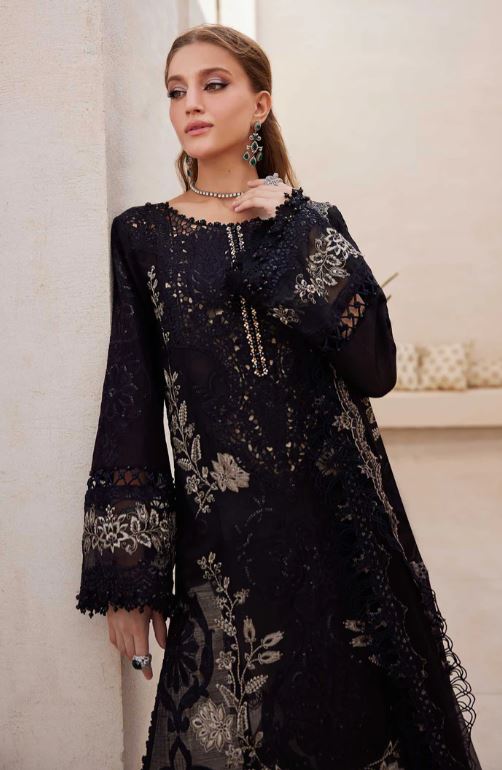 Maria.b 3 Piece Unstitched Embroidered Paper Cotton Suit | EID LAWN-25-03