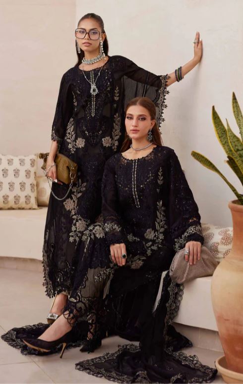 Maria.b 3 Piece Unstitched Embroidered Paper Cotton Suit | EID LAWN-25-03
