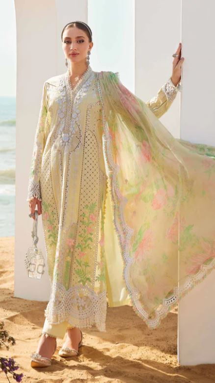 Maria.b 3 Piece Unstitched Embroidered Lawn Suit | EID LAWN-25-04