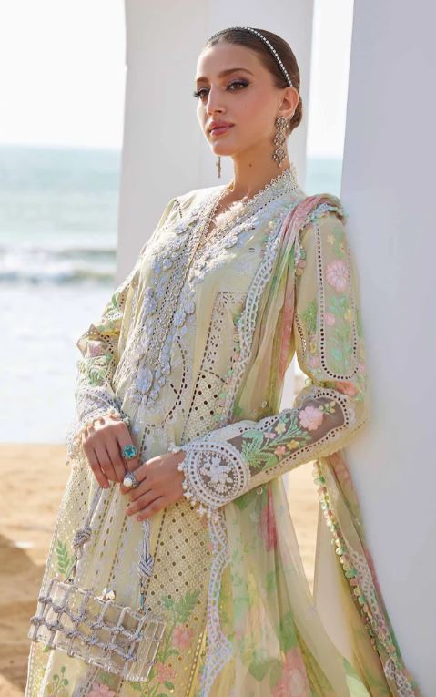 Maria.b 3 Piece Unstitched Embroidered Lawn Suit | EID LAWN-25-04