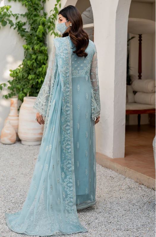 Naqsh by Flossie Unstitched Embroidered Chiffon  S-1405