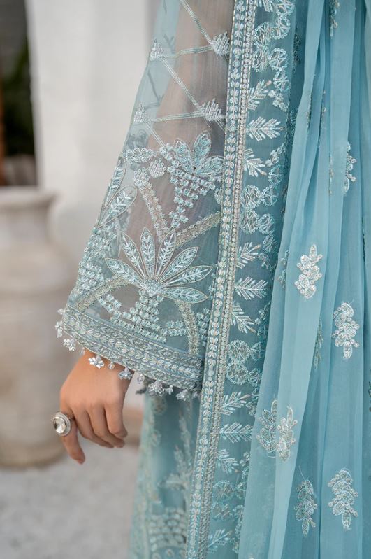 Naqsh by Flossie Unstitched Embroidered Chiffon  S-1405