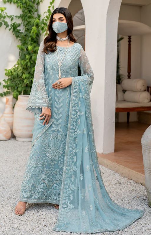 Naqsh by Flossie Unstitched Embroidered Chiffon  S-1405