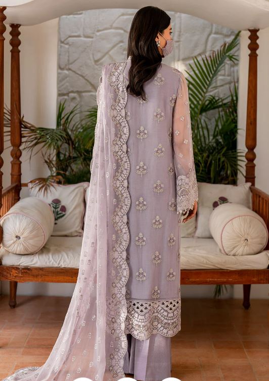 Naqsh by Flossie Unstitched Embroidered Chiffon  S-1408