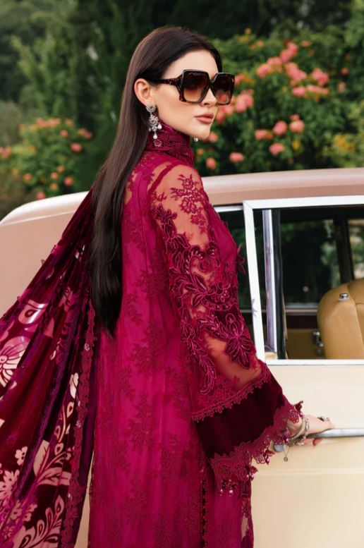 Maria.b Winter Collection 3 Piece Unstitched Embroidered Chantilly Suit WL-1308