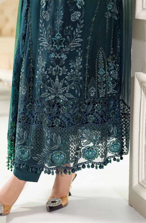 Maria.b 3 Piece Unstitched Embroidered Chiffon Suit | MPC-25-106