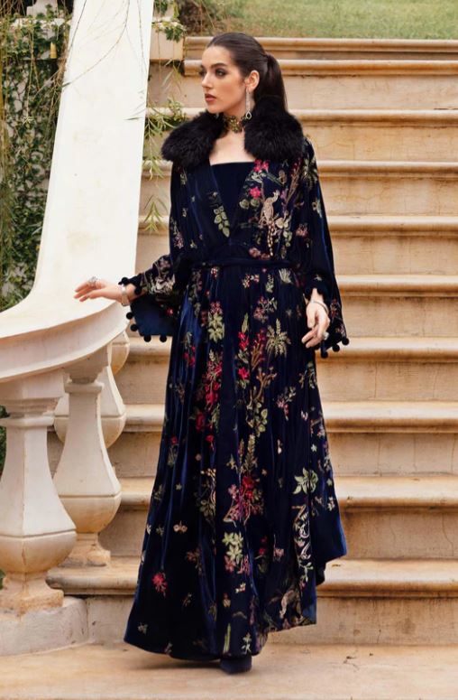 Maria.b Winter Collection 3 Piece Unstitched Embroidered Twill Linen Suit WL-1312