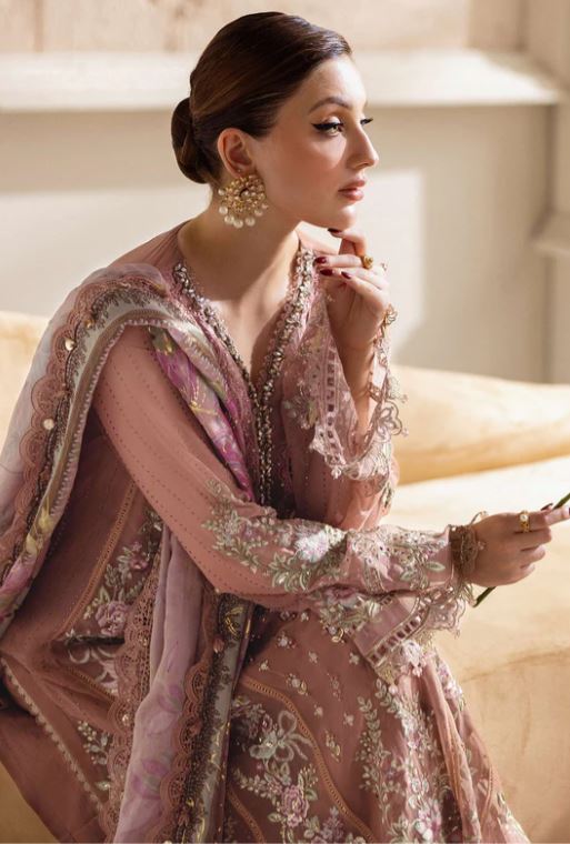 Maria. b 3 Piece Unstitched Embroidered Chiffon Suit | MPC-25-105