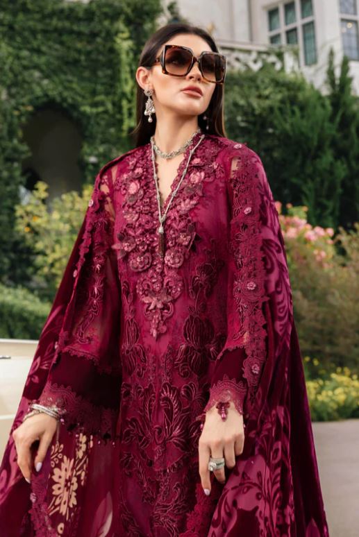 Maria.b Winter Collection 3 Piece Unstitched Embroidered Chantilly Suit WL-1308