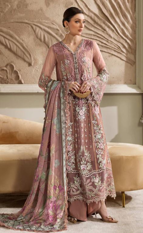 Maria. b 3 Piece Unstitched Embroidered Chiffon Suit | MPC-25-105