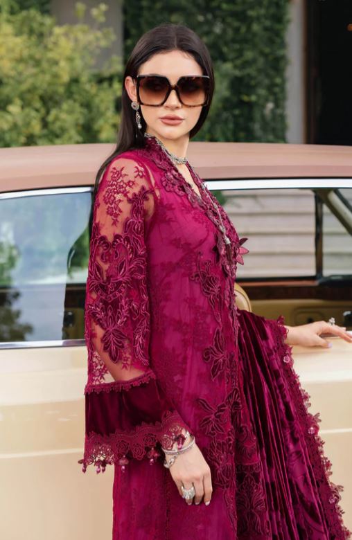 Maria.b Winter Collection 3 Piece Unstitched Embroidered Chantilly Suit WL-1308