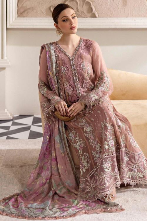 Maria. b 3 Piece Unstitched Embroidered Chiffon Suit | MPC-25-105