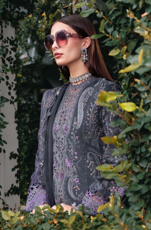 Maria.b Winter Collection 3 Piece Unstitched Embroidered Velvet Suit WL-1305