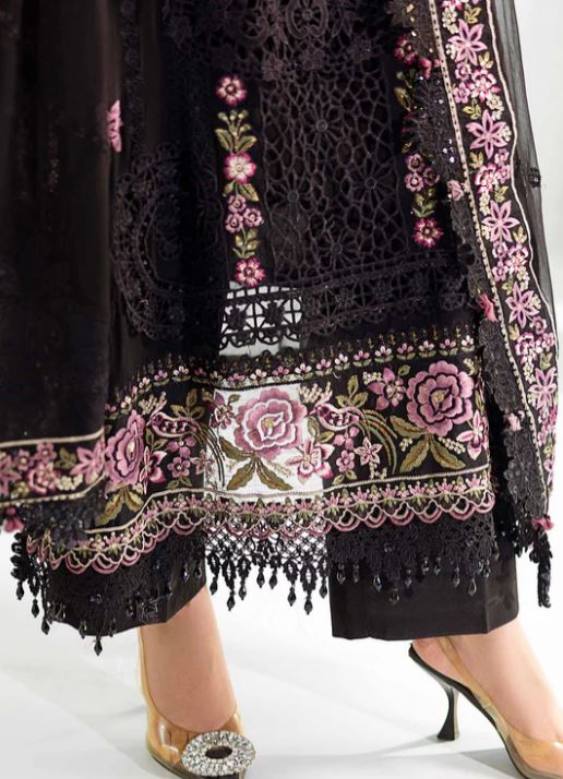 Maria.b 3 Piece Unstitched Embroidered Chiffon Suit | MPC-25-104