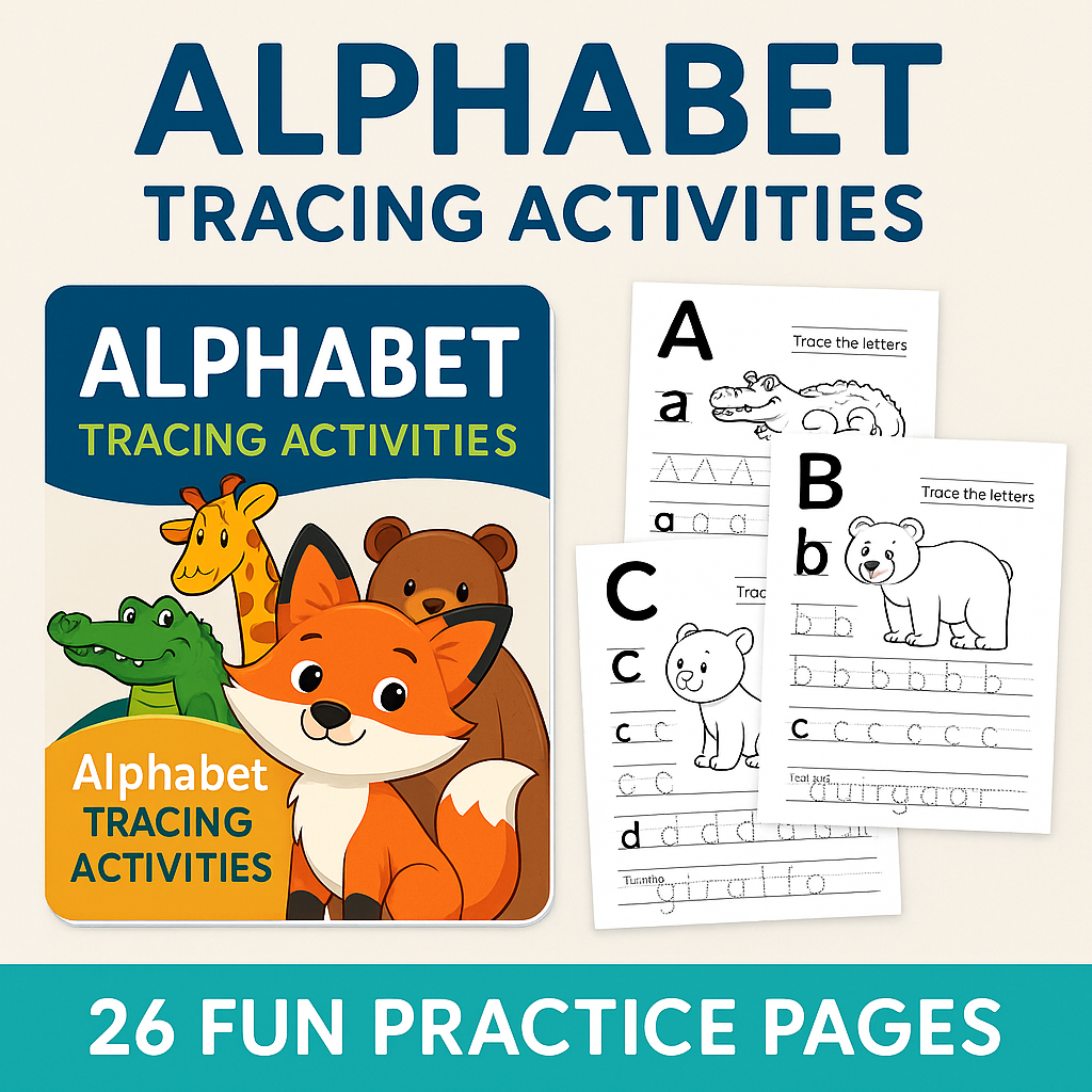 Alphabet Tracing Worksheets – A to Z Fun with Animals