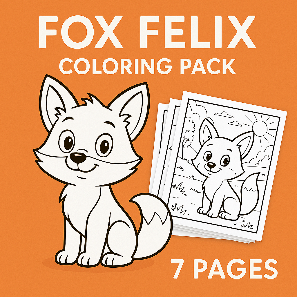 Fox Félix Coloring Pack – 7 Pages