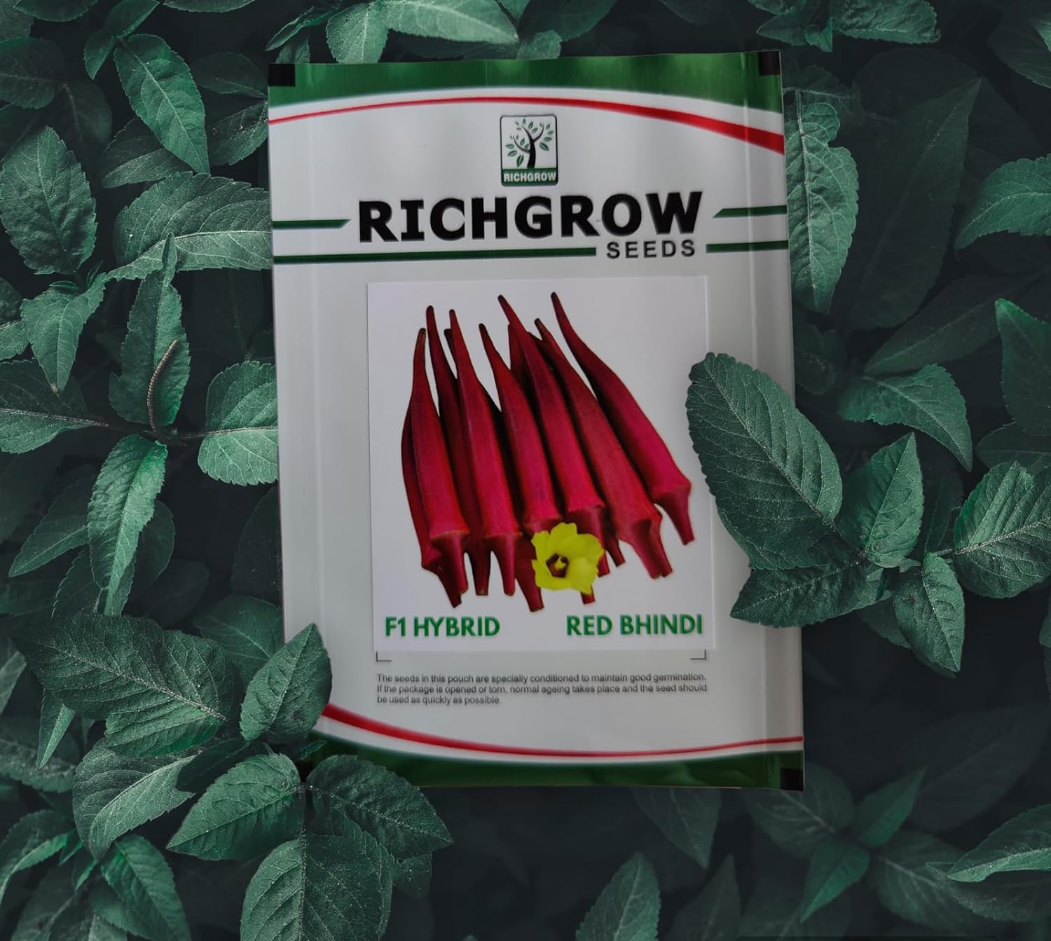 Okra Red Lady Finger Seeds (F1 Hybrid)