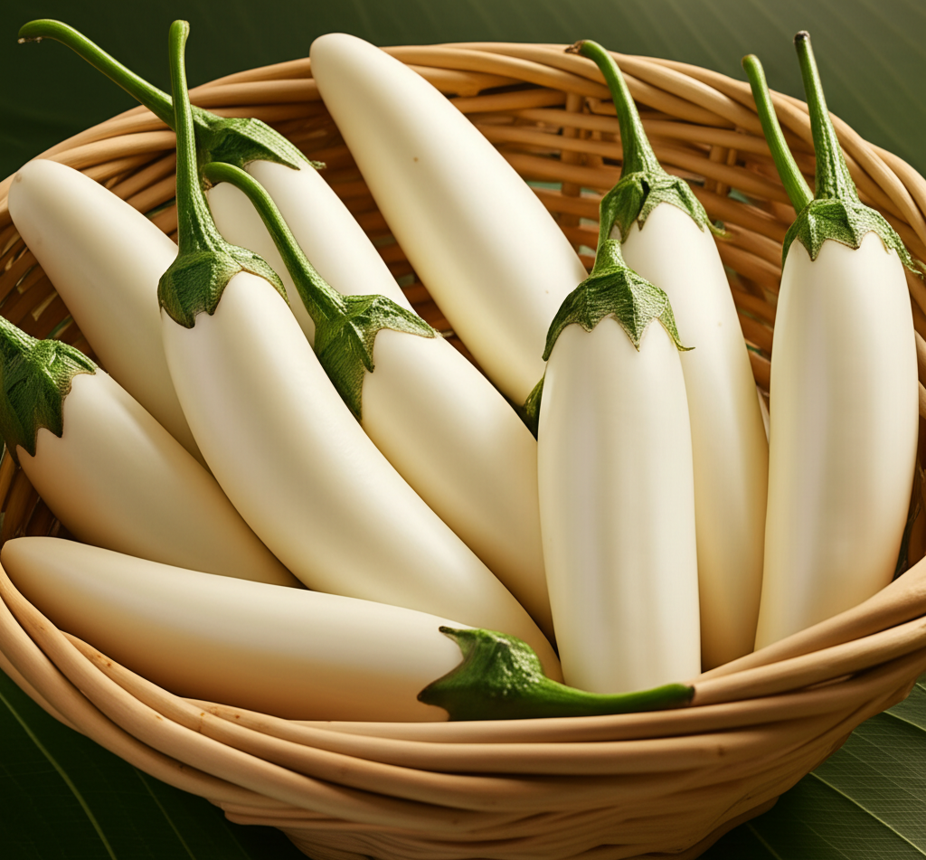 White Long Brinjal Seeds (F1 Hybrid)