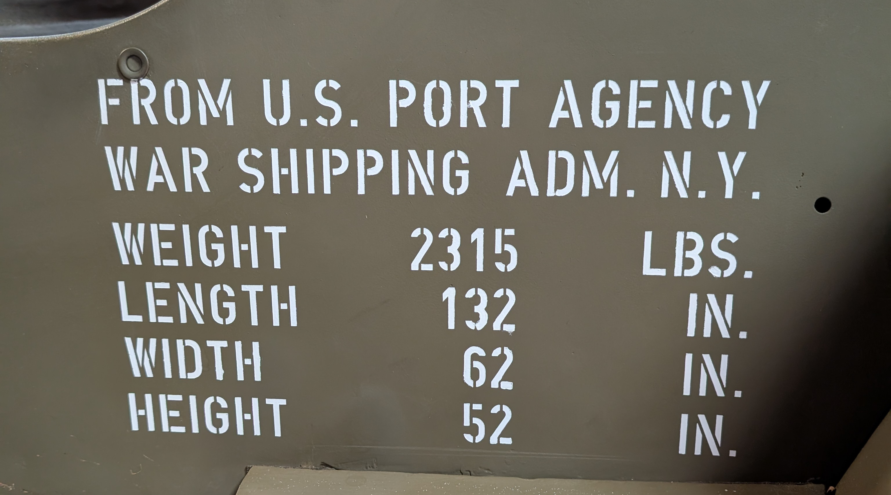 Shipping stencil Willys MB Ford gpw