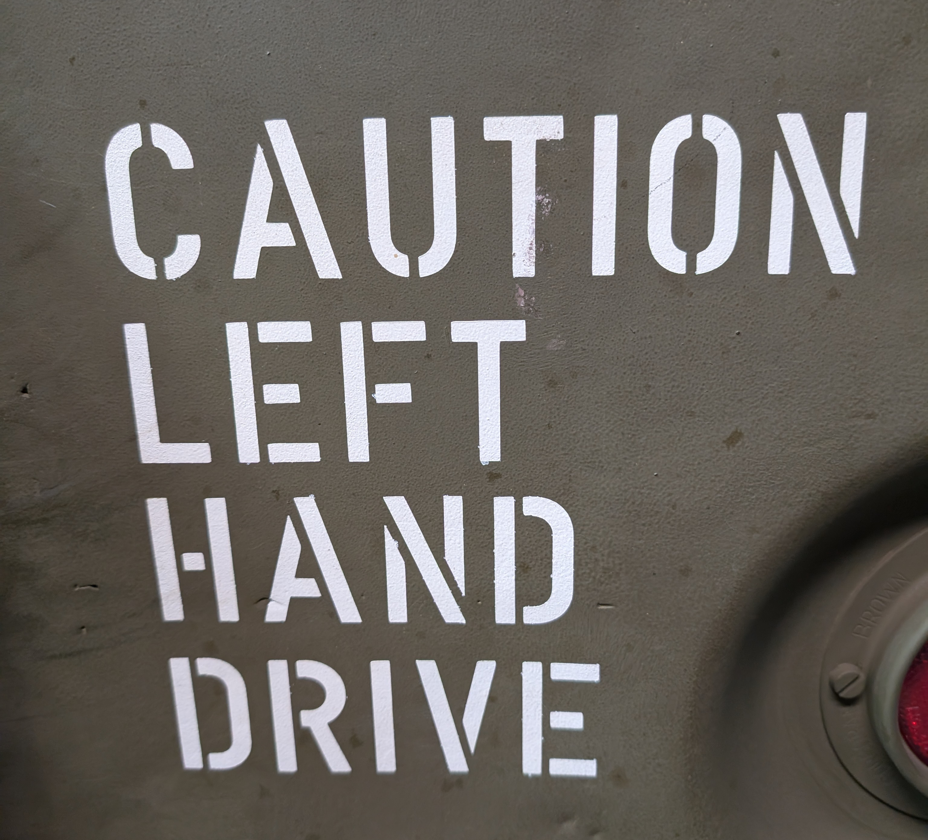 Caution left hand drive