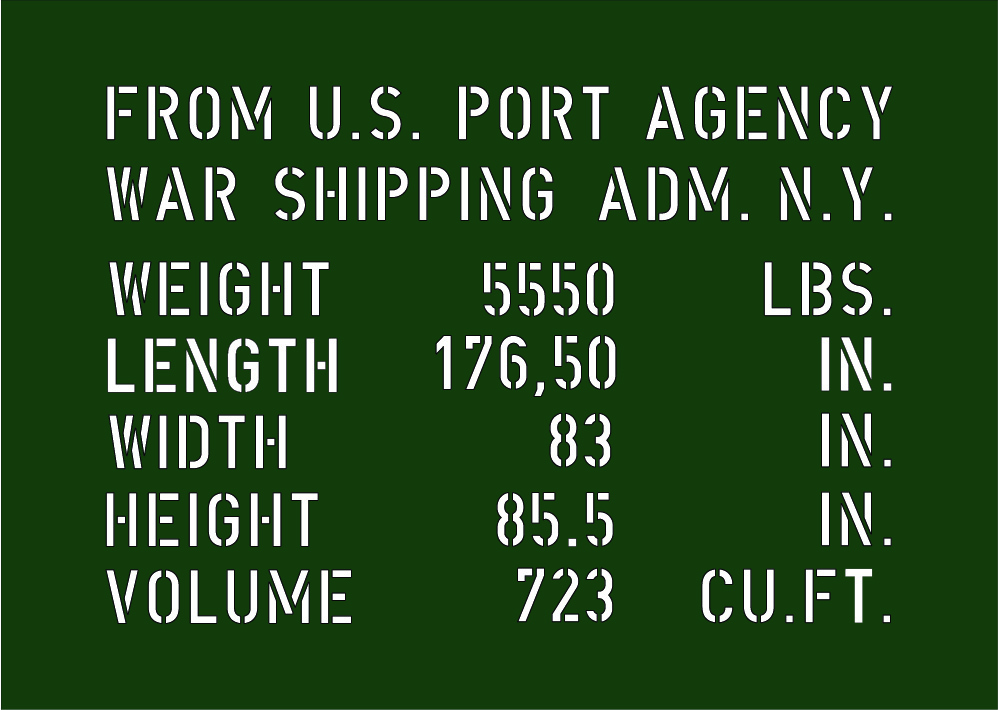Shipping stencil Dodge WC-52