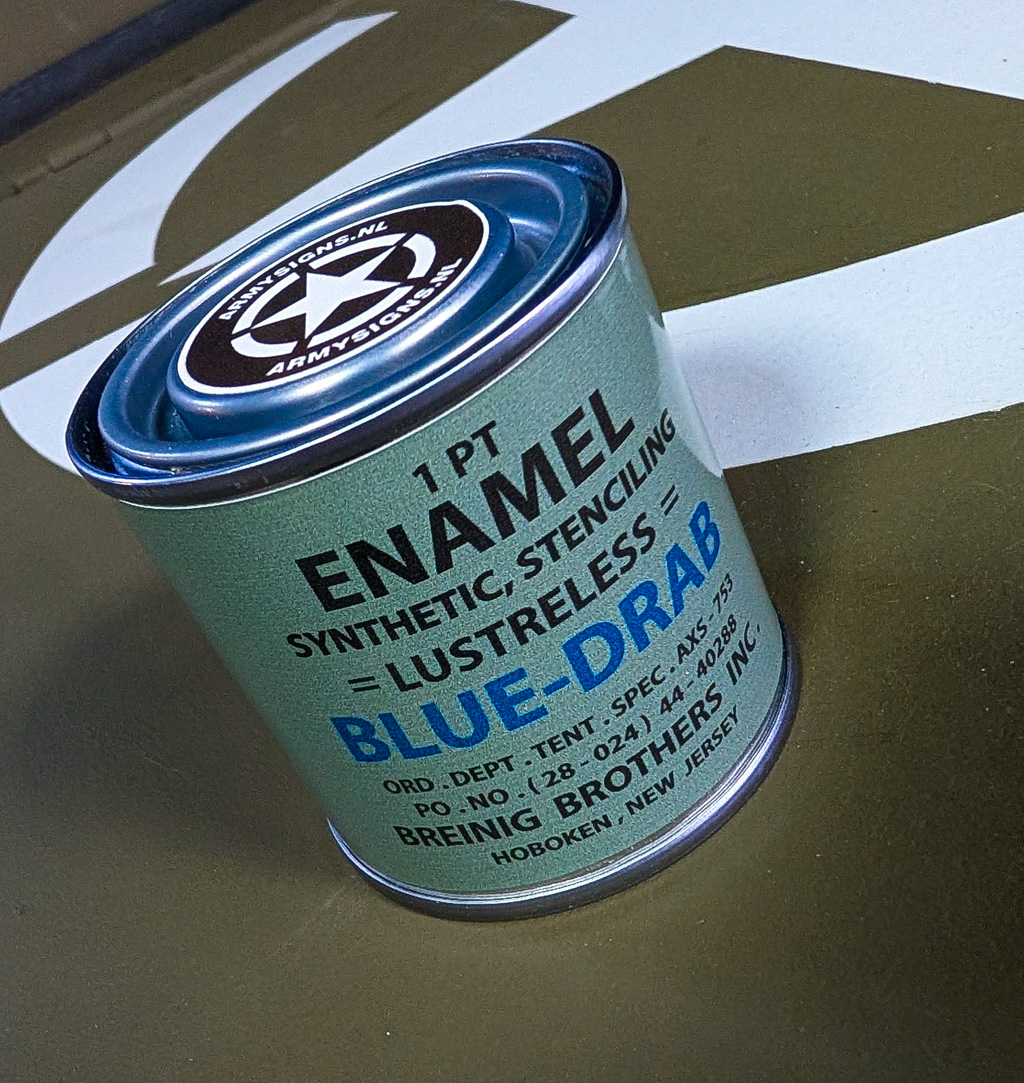 Enamel Blue drab voor US Markering Hood numbers