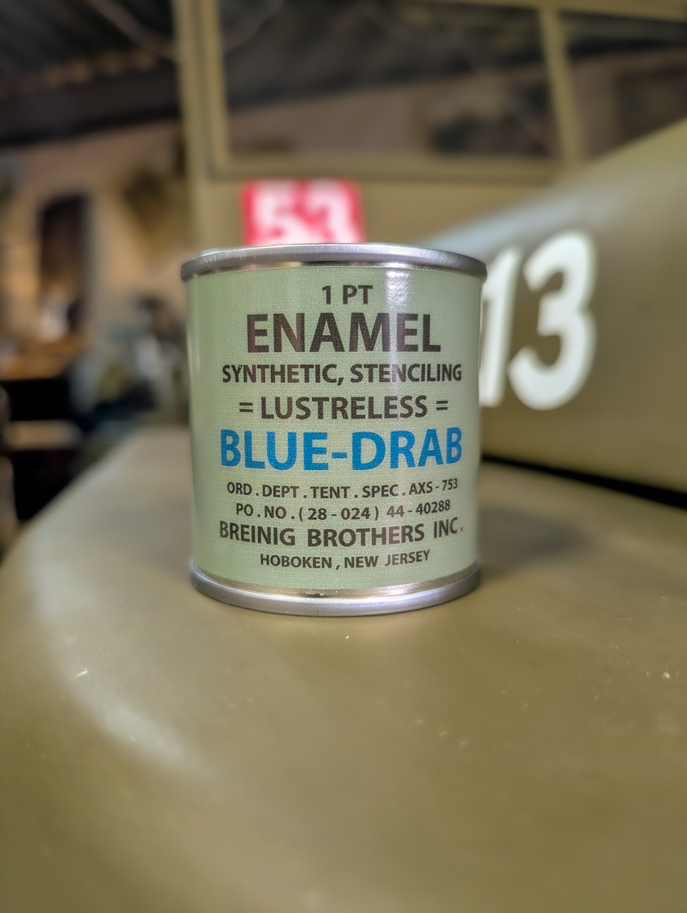 Enamel Blue drab voor US Markering Hood numbers