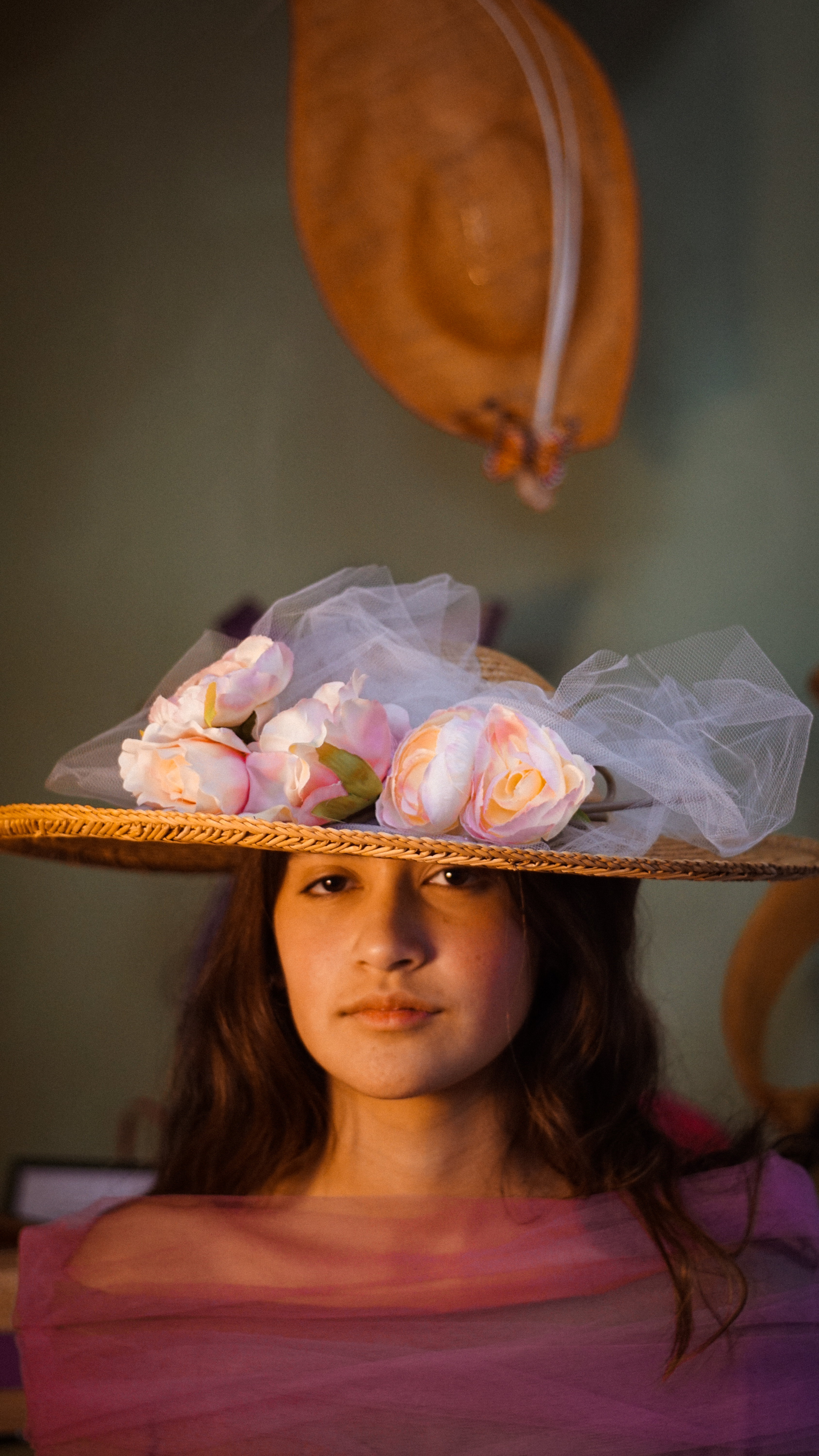 Pal Flower Chapéu em Palha Natural