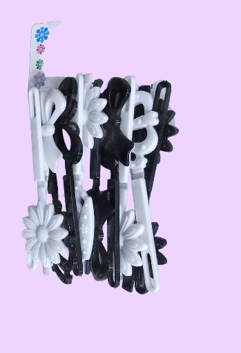 Lot de pinces à cheveux noires et blanches