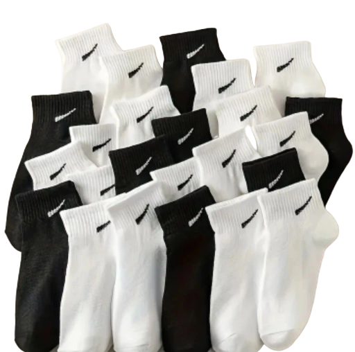 Lot de chaussettes courtes noires et blanches