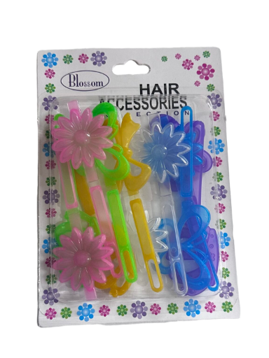 Lot de barrettes fleuries